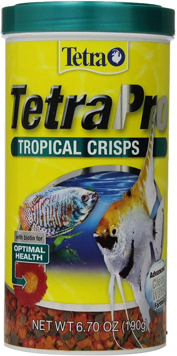 TetraPro Tropical Crisps 6.70 oz, comida para pescado, fórmula avanzada de agua transparente