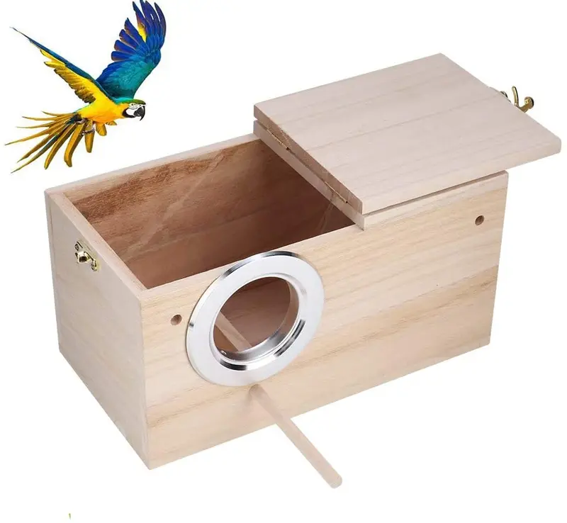 Tfwadmx - Caja de anidación de parakeet, caja de cría de pájaros, jaula de madera para Finch Lovebirds Cockatiel Budgie Conure loro, 8.0 in x 5.0 in x 5.0 in