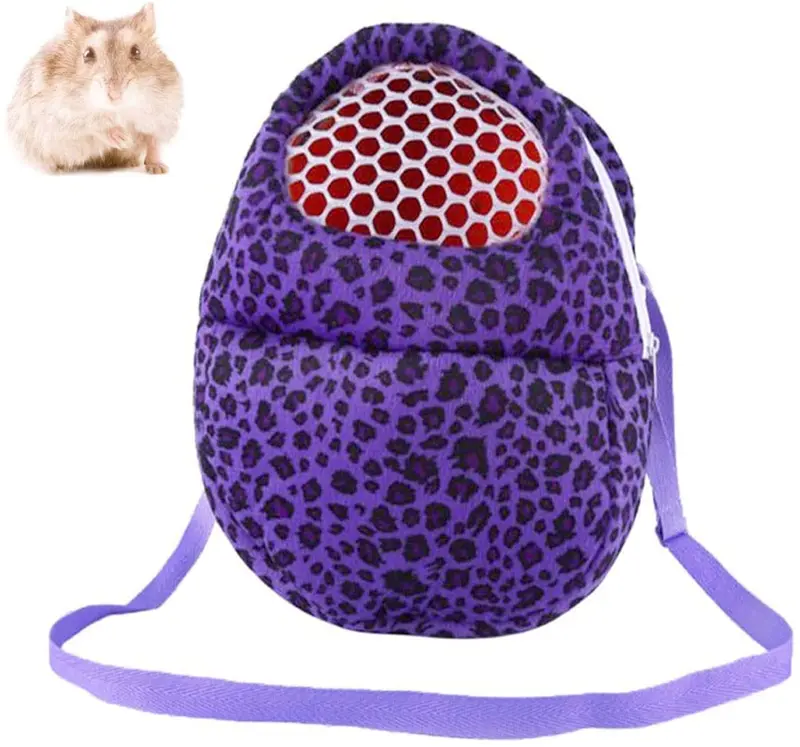 Tfwadmx Hamster Carrier Bag Portable Pet Outgoing Travel Backpack Animals Warm Handbags Sleeping Bed Breathable Mesh Packet Medium Zipper Pouch for Mouse Sugar Glider Hedgehog Rat Gerbil Guinea Pig