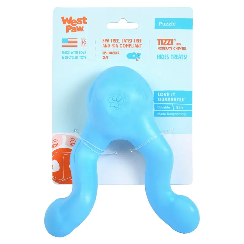TIZZI de West Paw® color Azul - Juguete Escondite de Premios para Perros