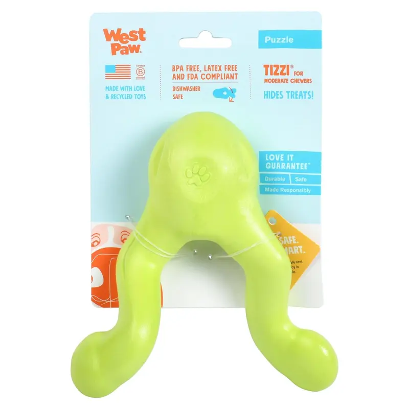 TIZZI de West Paw® color Verde - Juguete Escondite de Premios para Perros