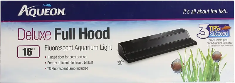 Todos vidrio Acuario aag21216 fluorescente Deluxe capucha, 16-Inch