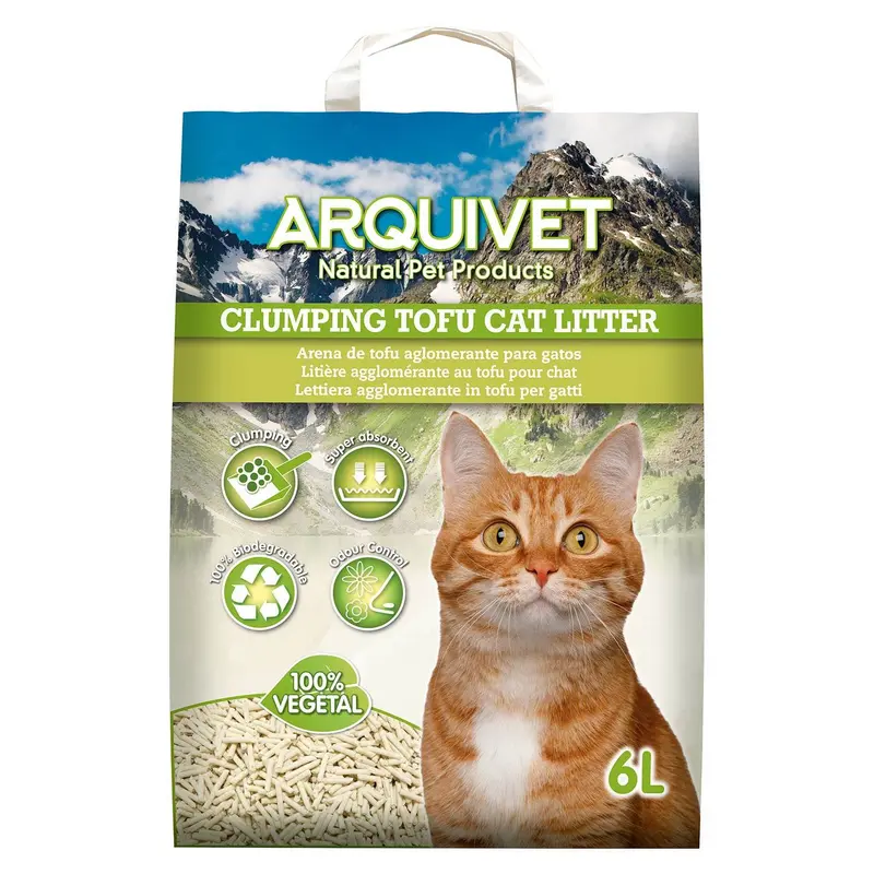 Tofu Cat Litter 6L - Arena aglomerante de tofu