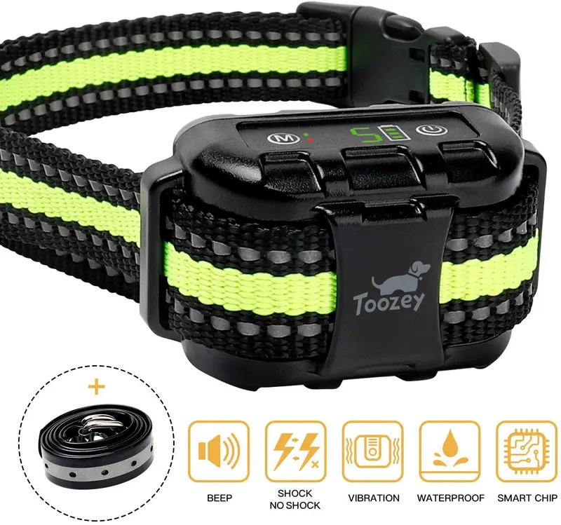 Toozey Bark Collar for Large Medium Small Dog - 2020 Upgraded Q9 Anti-False Dog Bark Collar Rechargeable Waterproof - 3 Modes