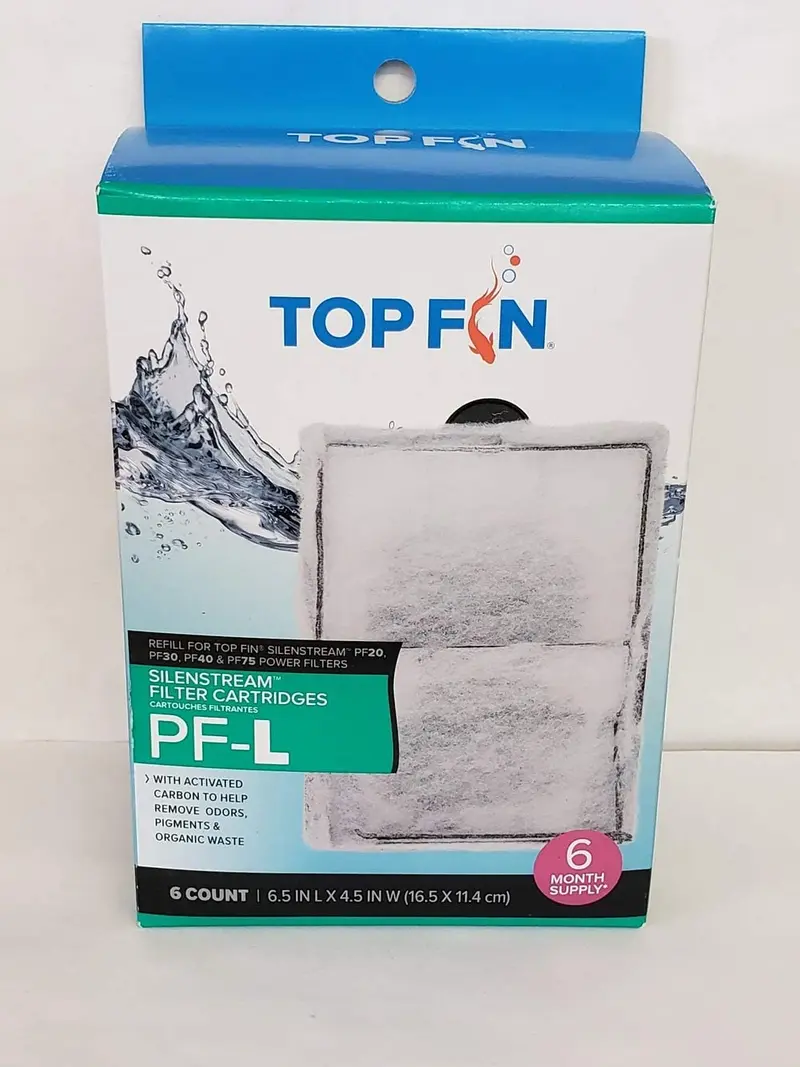 Top Fin Silenstream - Cartuchos de recambio para filtros de alimentación PF30, PF40 y PF75 6.5 in x 4.5 in (6 unidades)