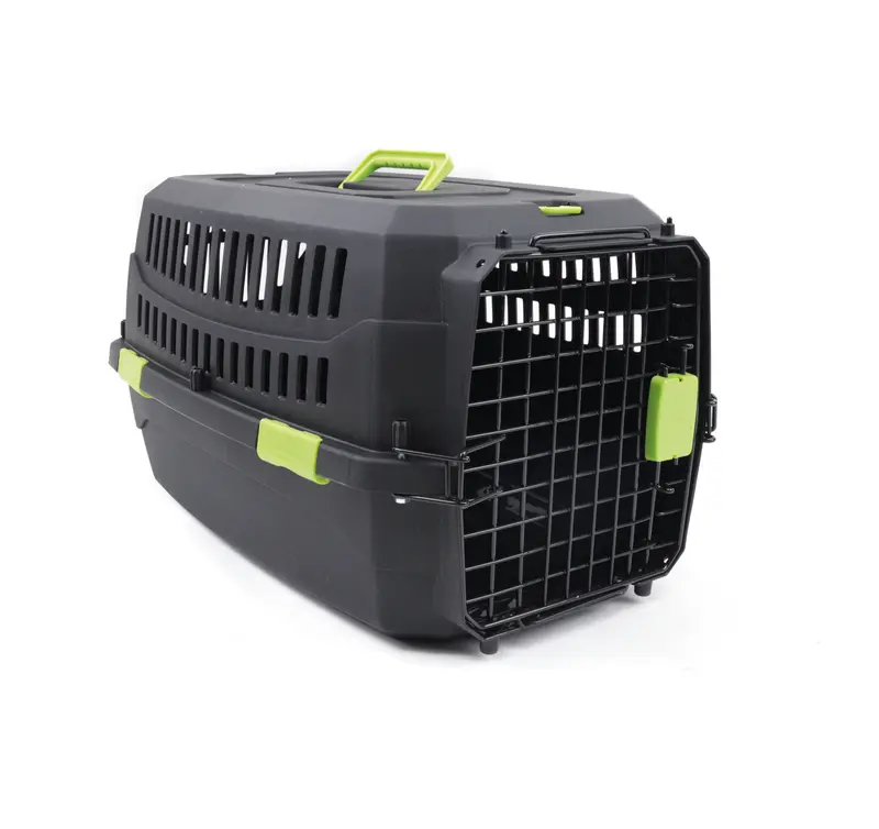 Transportadora ECO VIAGGIO para Perros - Negra con Verde (Black & Green) | M-PETS