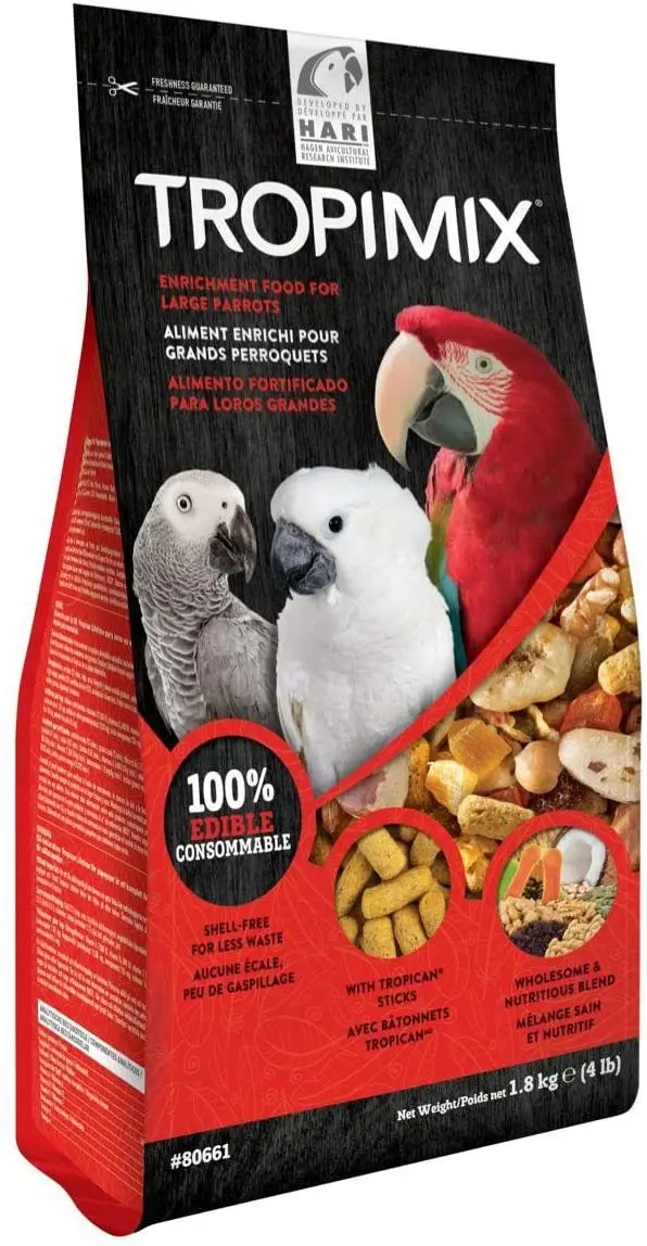 Tropimix - Mezcla de alimentos para loro grande, mezcla premium de granos de grado humano, legumbres, nueces