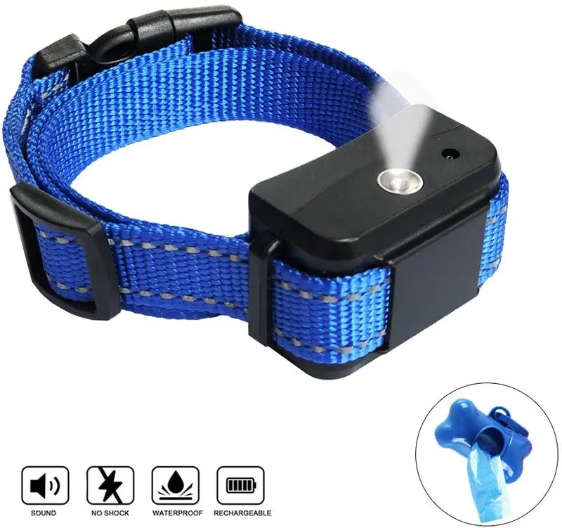 TSWTECH Collar de corteza de citronela para mascotas, collar de corteza de entrenamiento automático, sin golpes, sin daños, collar recargable de citronela antiladridos resistente al agua