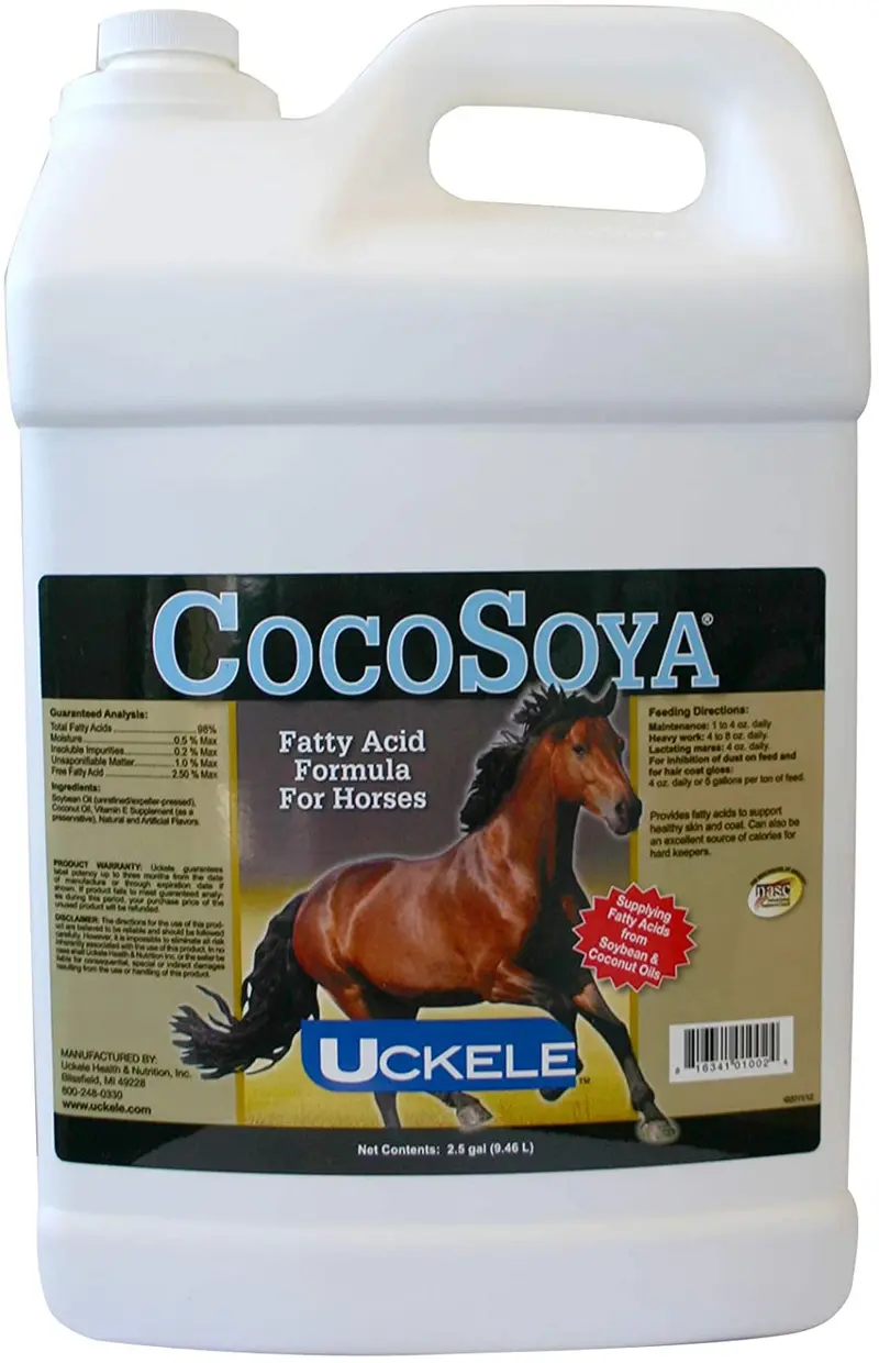 Uckele Aceite de Cocosoya, fórmula de ácidos grasos para caballos