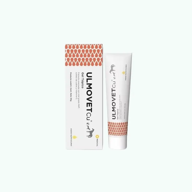 Ulmovet CU Gel Topico Perros y Gatos 30Gr
