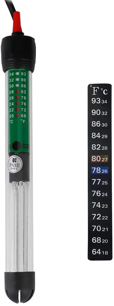 Uniclife Calentador de acuario sumergible con termómetro para tanque de peces de 10/20 galones, 50 W/100 W