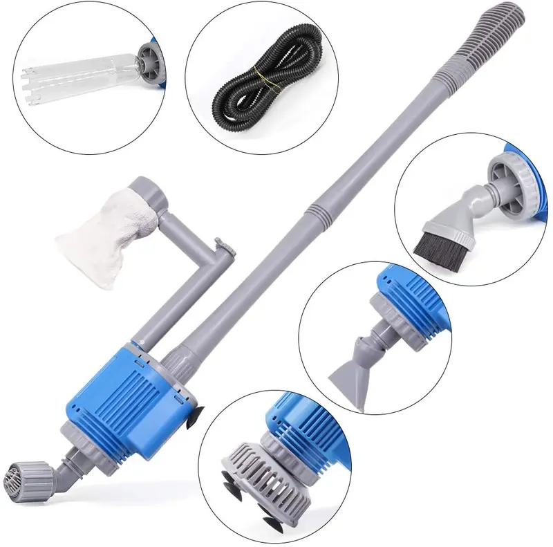 Upettools - Limpiador de grava para acuario, eléctrico, automático, extraíble, cambio de agua, filtro de arena y algas, 110 V/28 W