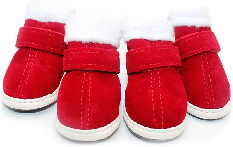 URBEST botas para perros con velcro, 2 pares, color marrón