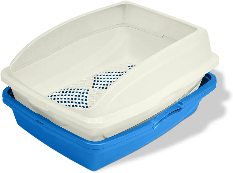 Van Ness CP5 Sifting Cat Pan/Litter Box with Frame, Blue/Gray