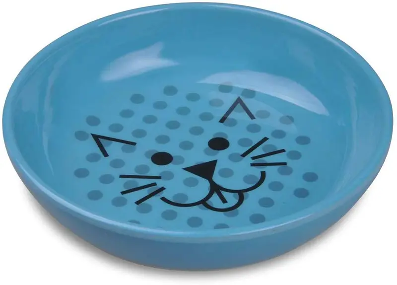 Van Ness - Plato para gatos, material de bambú renovable y sostenible, cuenco ancho y poco profundo, apto para batidores, fondo de silicona antideslizante, irrompible, sin BPA (8 onzas)