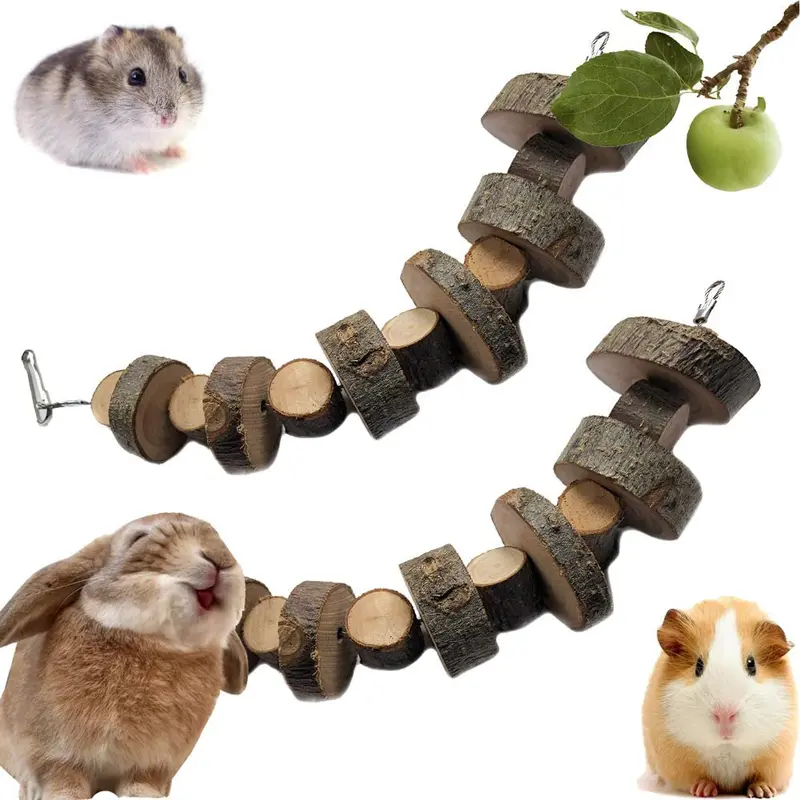 VCZONE - Juguetes para masticar conejo con forma de conejo y dientes de mascota de masticar juguetes orgánicos de manzana natural para conejos, chinchilla, cobayas, hámsters molienda de dientes