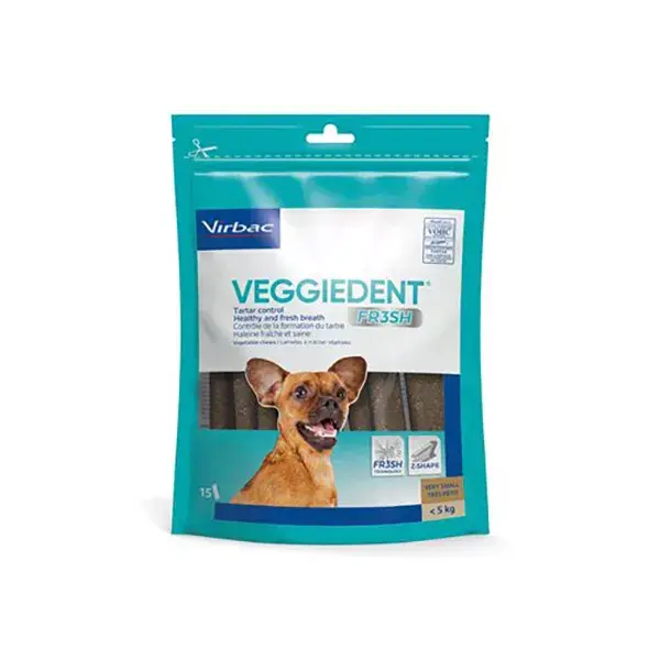 VeggieDent FR3SH XS | Snack Dental para Perros Muy Pequeños (< 5 kg) | Virbac