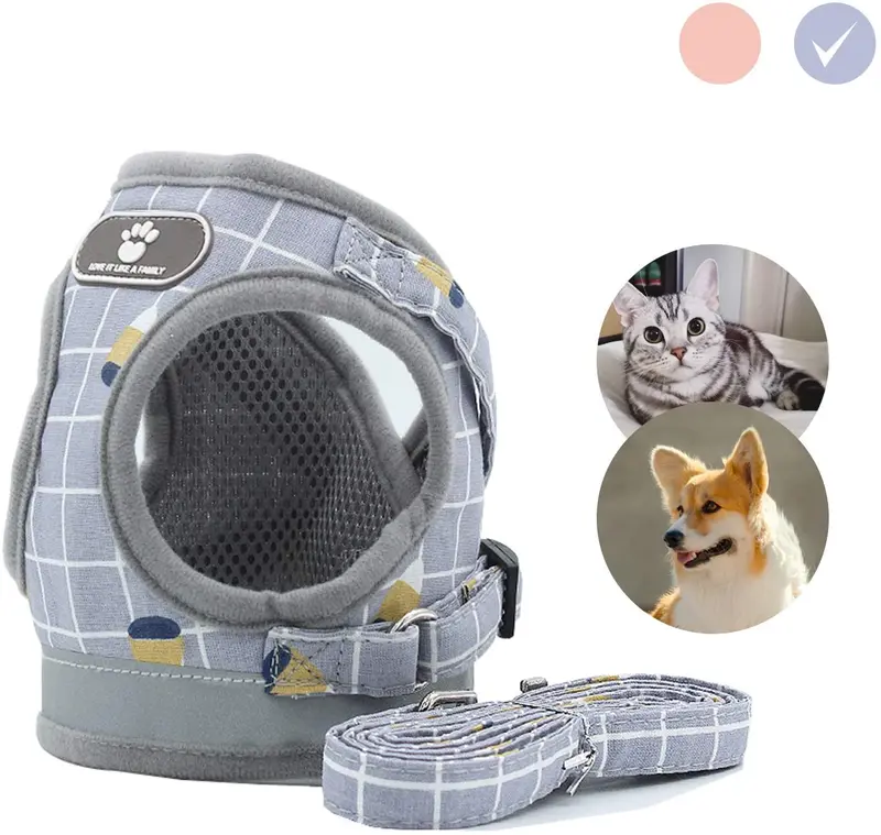 Vetoo Arnés ajustable a prueba de escape, arnés de gatito reflectante y correa para caminar gato arnés universal para mascotas para gatos