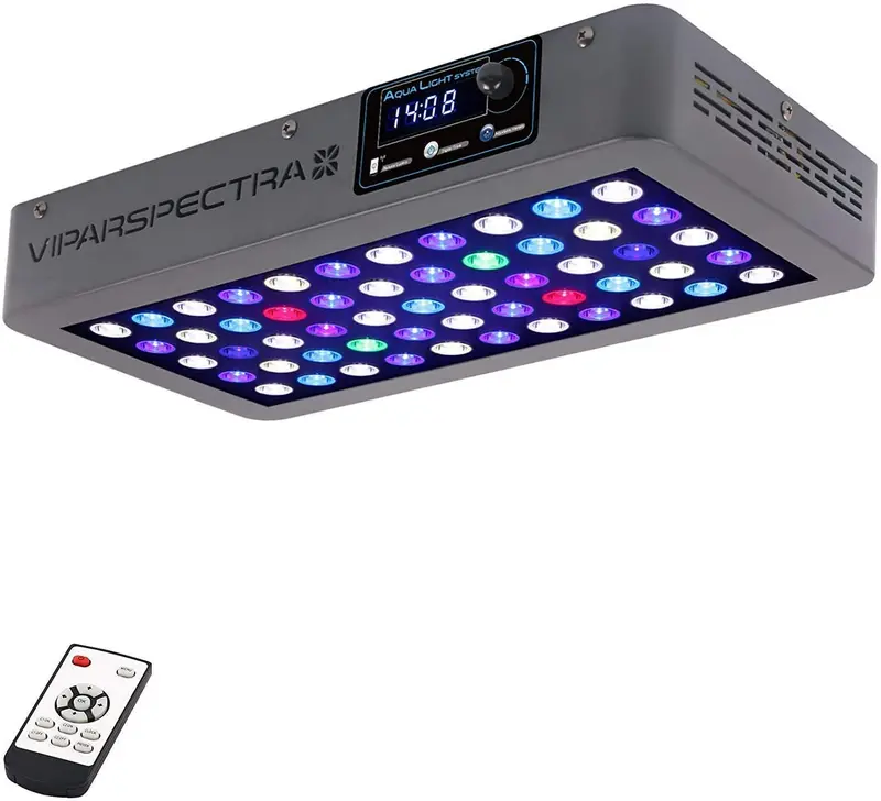 VIPARSPECTRA Control de temporizador regulable 165W 300W LED Luz de Acuario Espectro Completo para Crecimiento Coral Reef Marine Fish Tank LPS/SPS