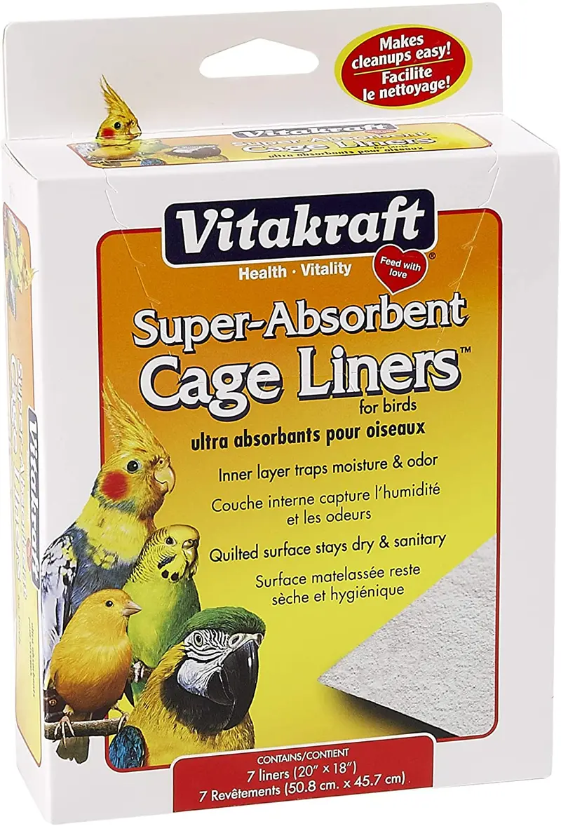 Vitakraft 512071 - Bolsas de jaula superabsorbentes para pájaros, 20.0 x 18.0 in