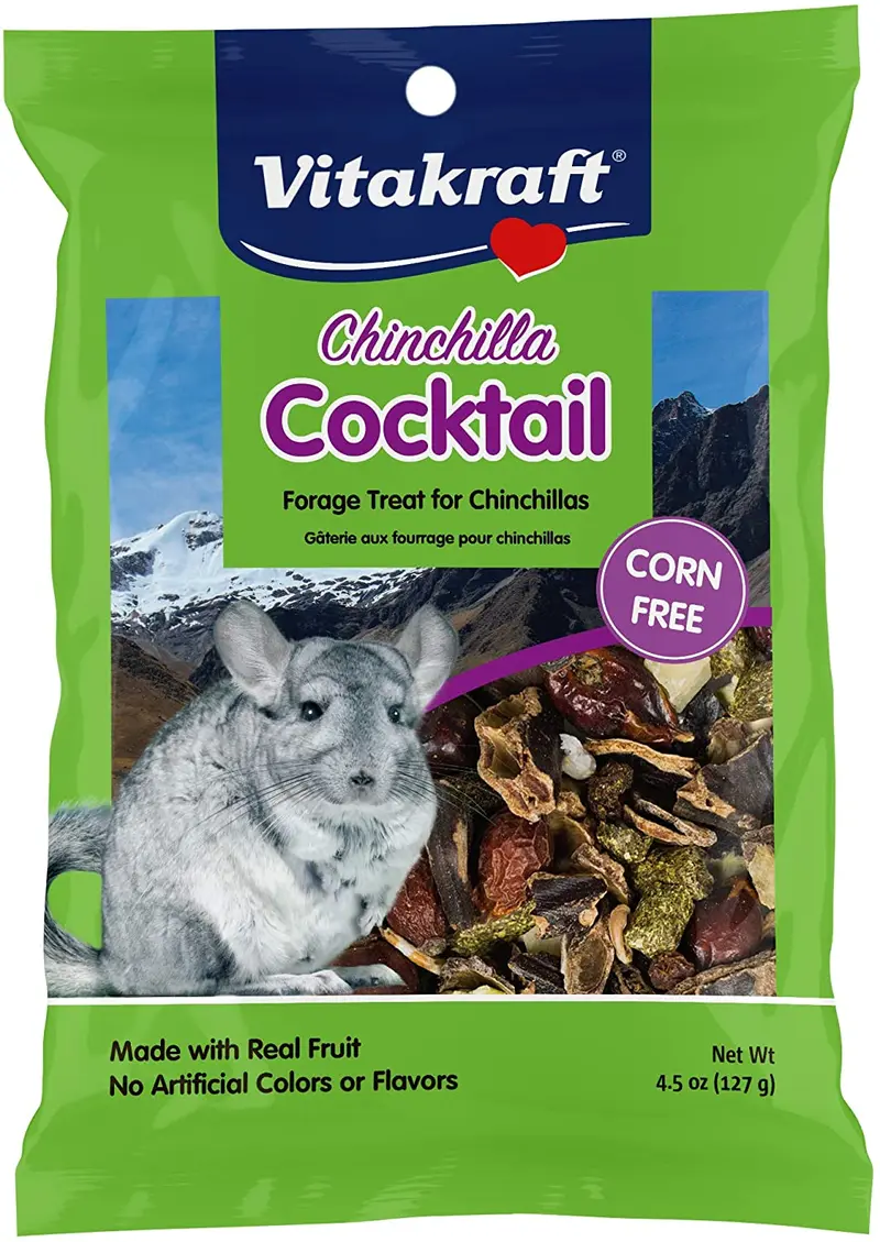 Vitakraft Chinchilla Cocktail mezcla de fruta dulce, bolsa de 4.5 onzas