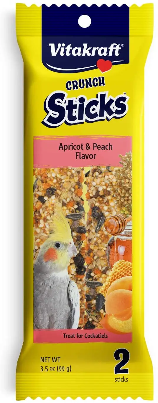 Vitakraft Cockatiel – Palillos de tratamiento – Apricot y melocotón – 3,5 oz