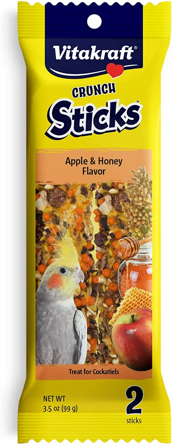 Vitakraft Cockatiel - Palillos de tratamiento, manzana y miel