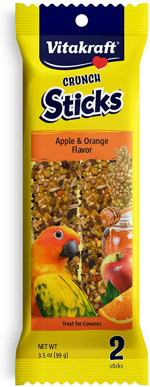 Vitakraft Conure – Varillas de tratamiento, manzana y naranja – 0.32 oz