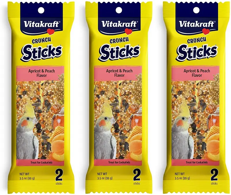Vitakraft - Juego de 3 palillos de albaricoque y melocotón para cócteles, 2 palillos cada uno