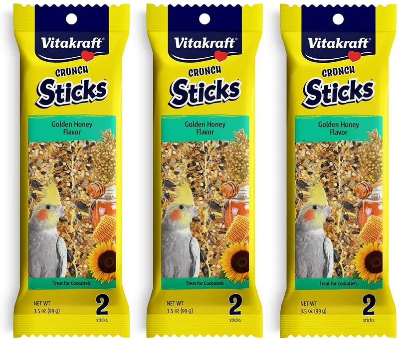 Vitakraft - Juego de 3 palillos de miel dorada para cócteles, 2 palillos cada uno