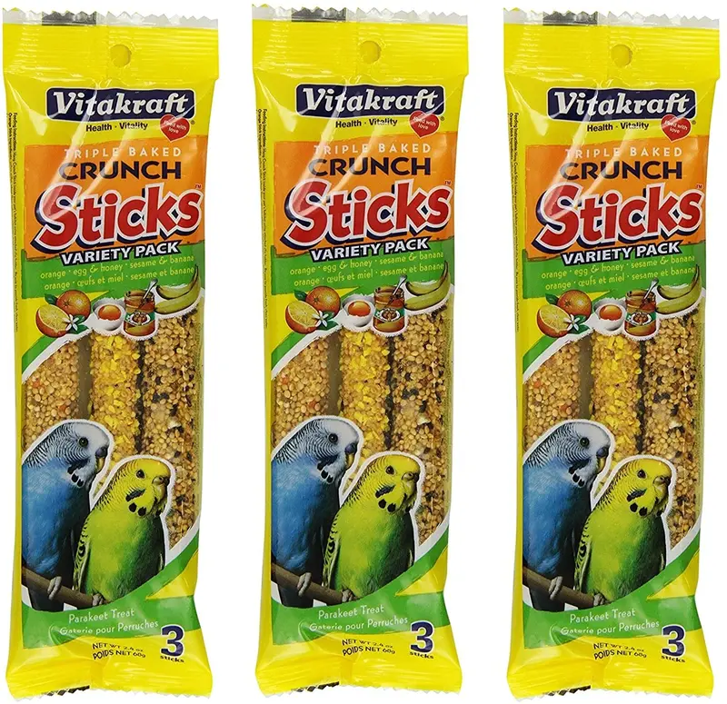 Vitakraft Kracker Crunch tratar de incienso paquete variado para periquitos – Paquete de 3