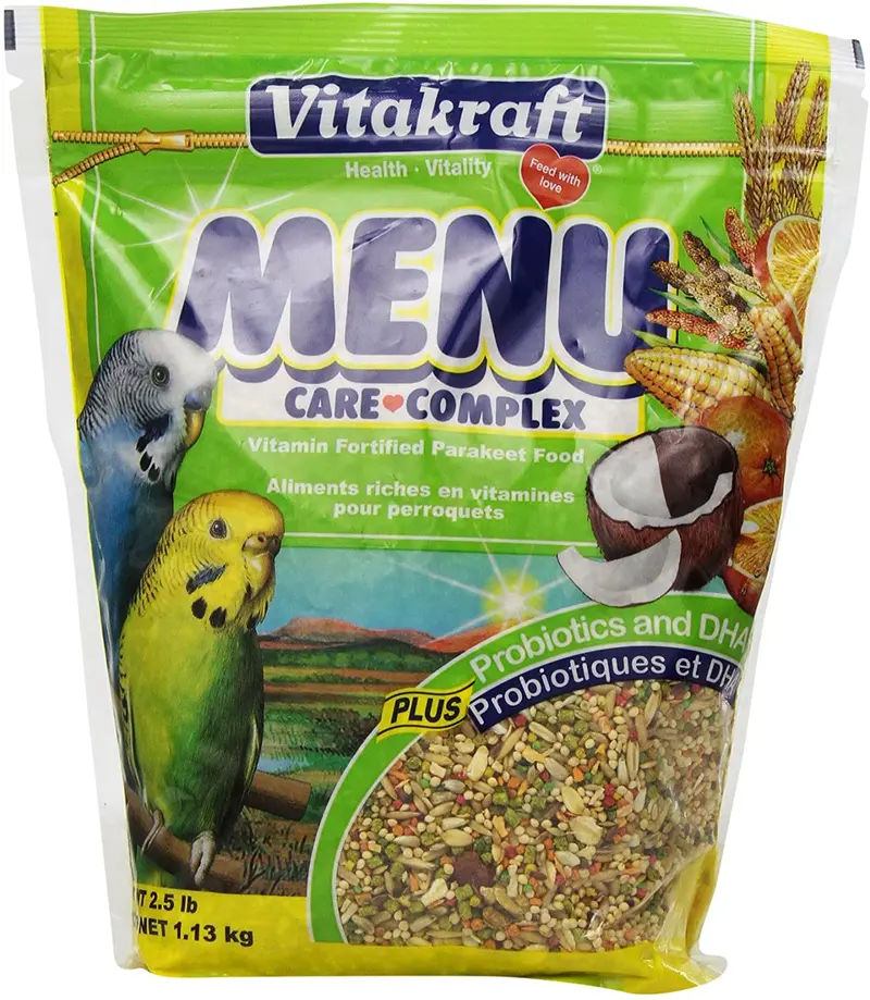 Vitakraft Menu Vitamina Fortificados Periquito Alimentos, 2.5 Lb.