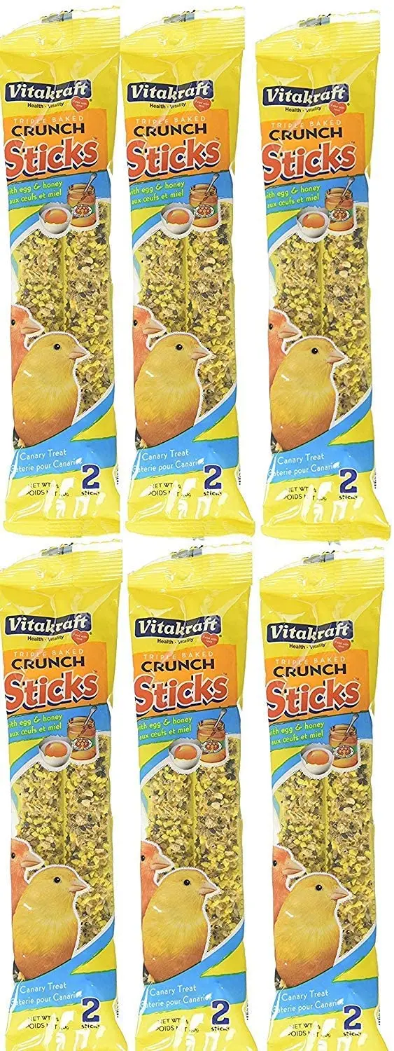 Vitakraft - Palillos de crunch con huevo y miel (3 paquetes/2 dulces por paquete)