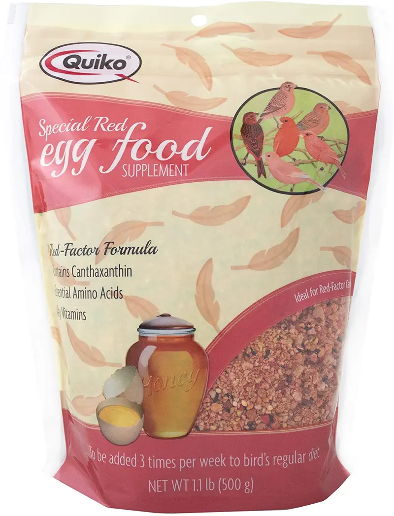 Vitakraft Quiko - Suplemento especial para huevos rojos, fórmula de factor rojo con canthaxantina para canarias, bolsa de 1.1 libras