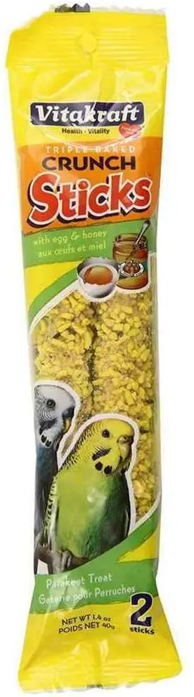 Vitakraft Triple Baked Crunch Sticks W/cartón de huevos y miel 1,4 oz. (Pack de 2)