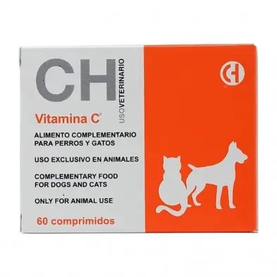 Vitamina C 60 Comprimidos – Antioxidante y Soporte Articular para Perros y Gatos | Chemical Ibérica