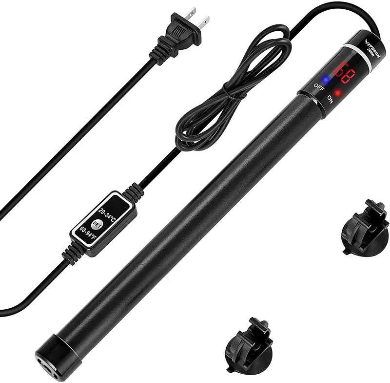 VIVOSUN - Calentador de acuario sumergible de titanio, 300 W, con indicador de temperatura LED inteligente y controlador de temperatura externo