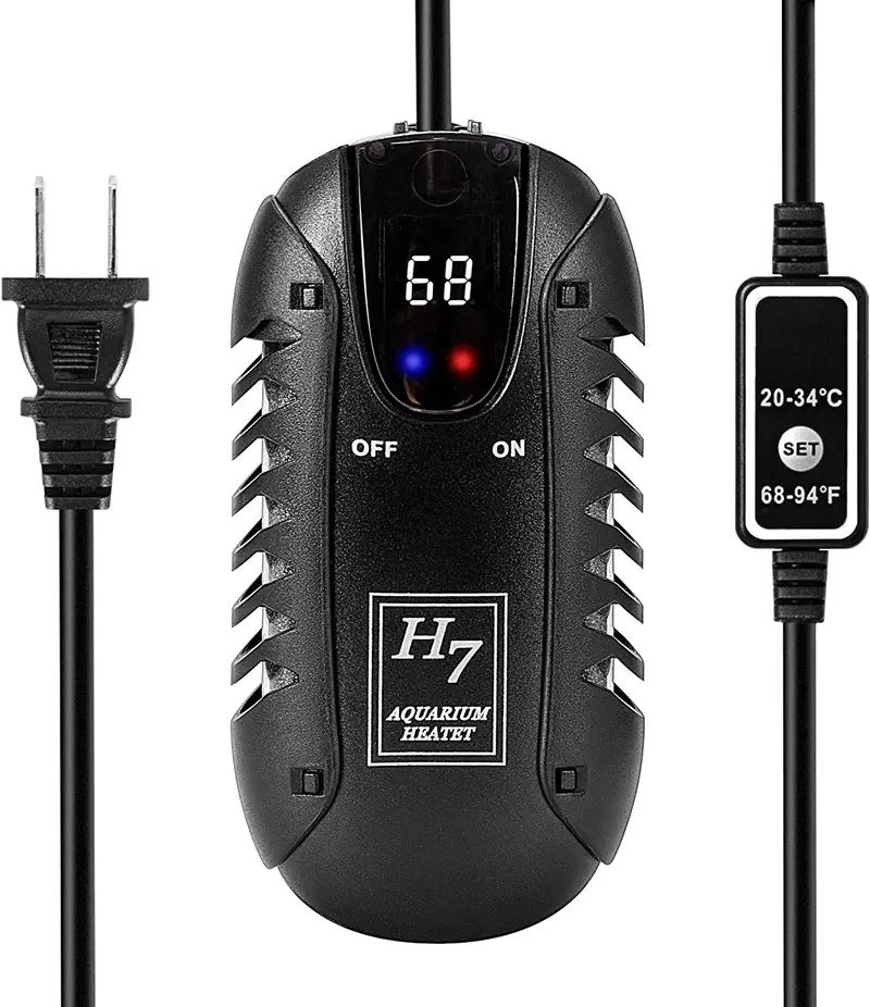 VIVOSUN Calentador sumergible para acuario de 50 W Mini calentadores de tanque de peces con pantalla inteligente LED de temperatura y controlador de temperatura externo