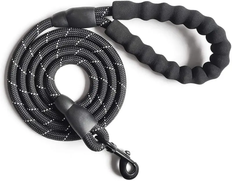 VLDCO - Correa para perro de 9.8 ft, extra resistente, con asa acolchada y cómoda, hilos altamente reflectantes para perros pequeños, medianos y grandes, diámetro de 0.5 in