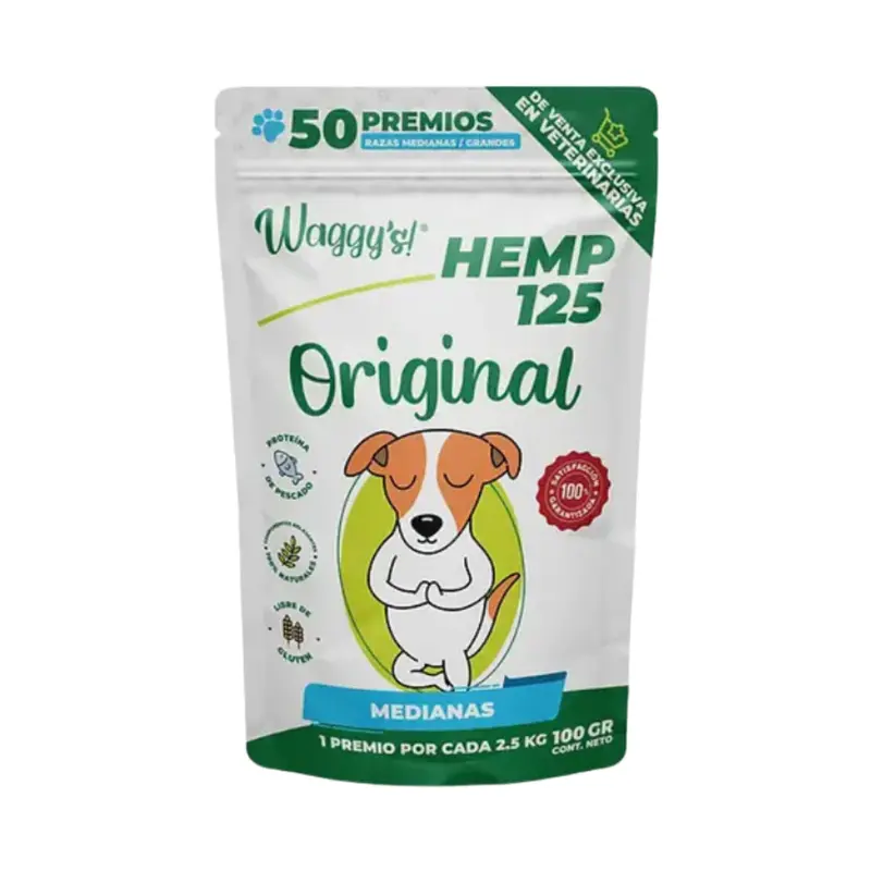 Waggys Hemp Original Perro Raza Med/Gde 50 Premios