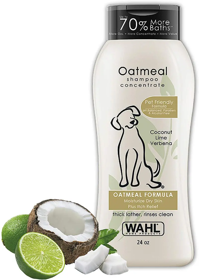 Wahl Champú para perros para alivio de picazón y piel seca, fórmula de avena con verbena de coco y ingredientes 100% naturales, 24 onzas