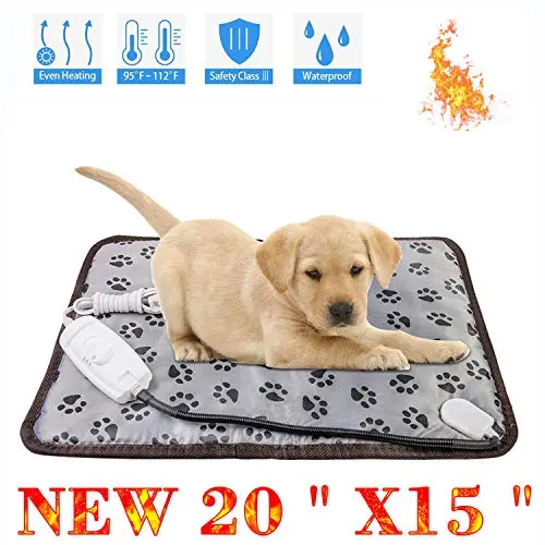 wangstar - Almohadilla de calor para mascotas, perros, gatos, en interiores, de seguridad, eléctrica, alfombrilla de calor para perro, impermeable, de acero a prueba de masticaciones