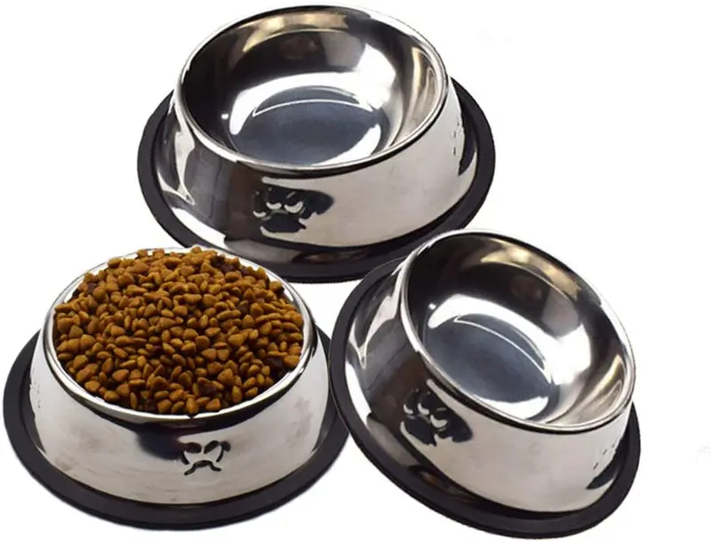 Welcomnny 3 cuencos para gatos, cuencos para mascotas, antiadherentes, de acero inoxidable