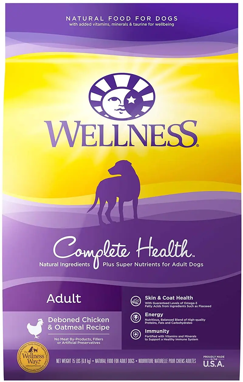 Wellness Complete Health Alimento seco natural para perros, pollo y avena