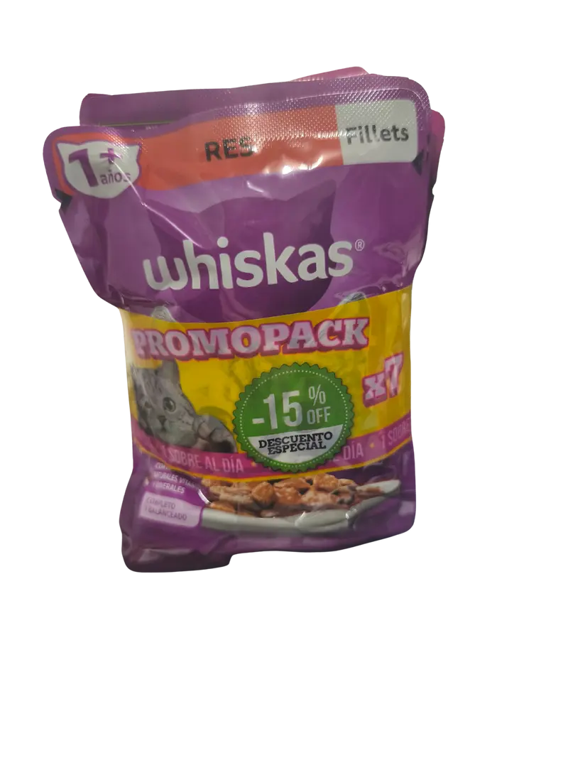 WHISKAS PACK X 7 UNI POUCH 85 GR