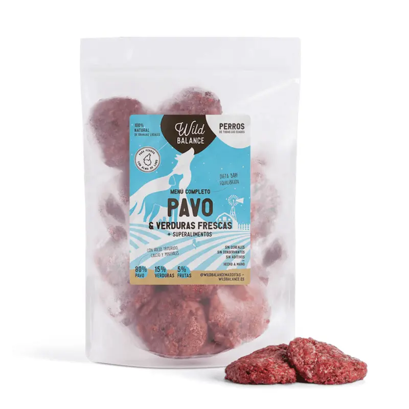 WILD BALANCE Menú BARF Pavo con Verduras Frescas para perros