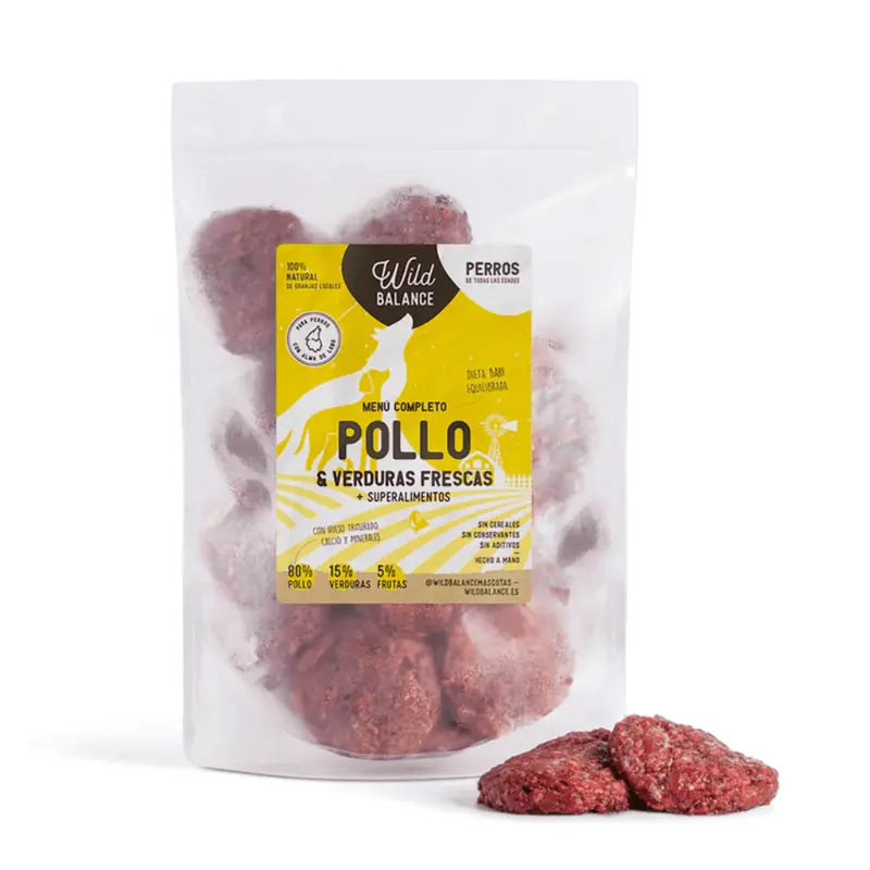 WILD BALANCE Menú BARF Pollo con Verduras Frescas para perros