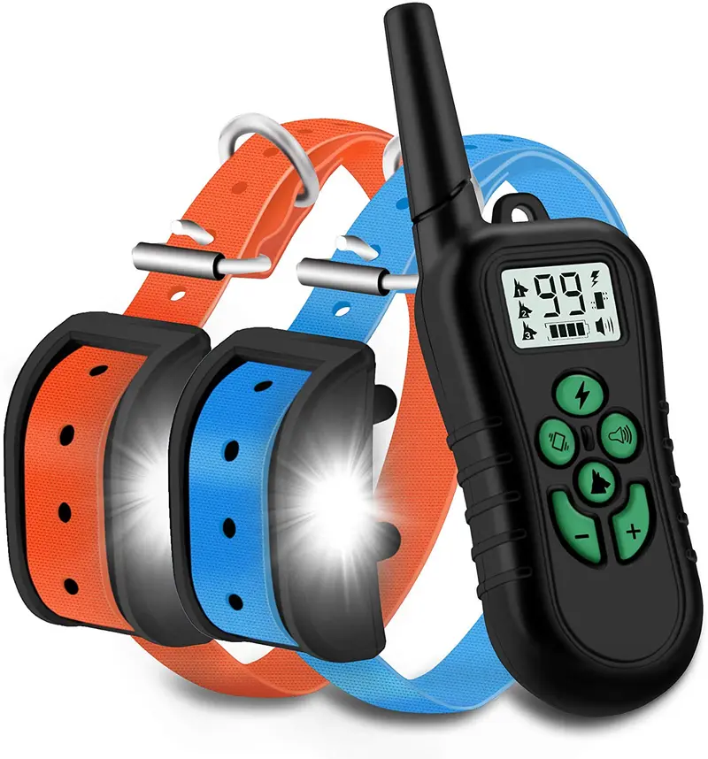 Willbest 2019 Collar de entrenamiento para perro actualizado, impermeable y recargable, rango de choque de 1650 pies con pitido, vibración, golpes, modos de luz de seguimiento
