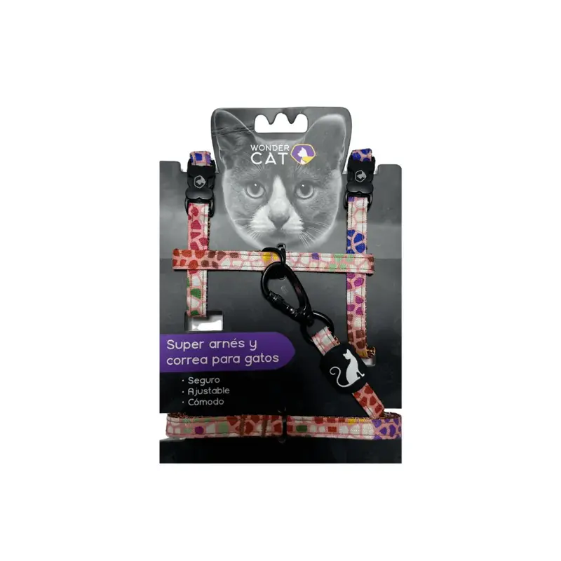 Wondercat Correa Arnes Premiun Rocas Rosa
