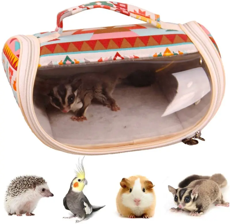 Wontee - Bolsa de transporte para hámster, portátil, para ratas, ratones, cobayas, erizos, ardillas, chinchillas, azucareros, loros pequeños